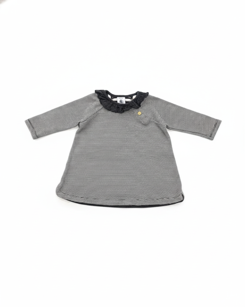 Petit Bateau Robe Fille Gris