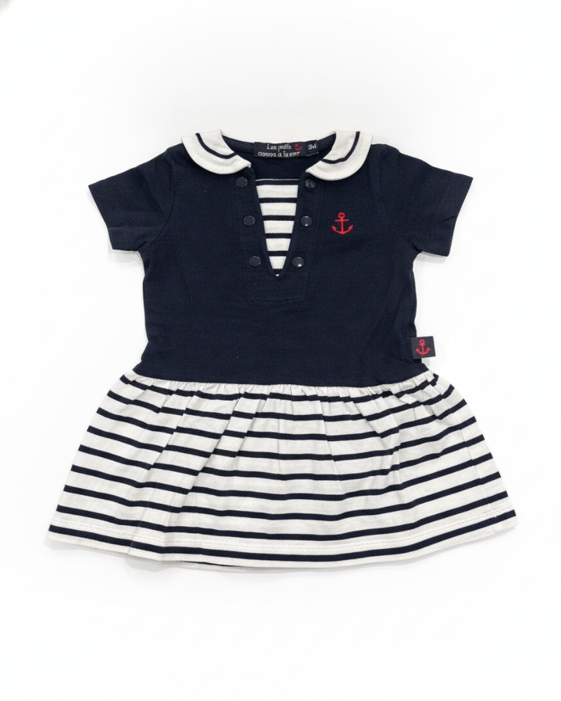 Les petits coeurs a la mer Robe Fille Blanc