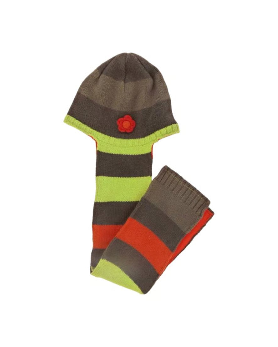 Tuque avec foulard 44cm fleurs