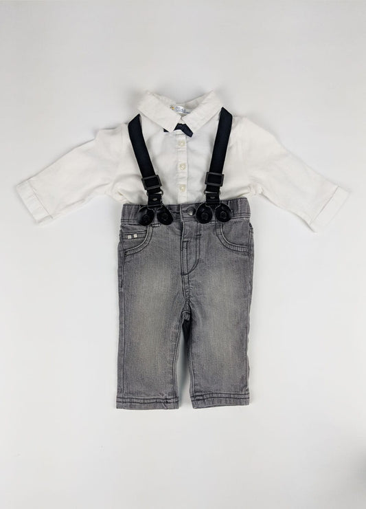 0134-ensemble-2-pieces-salopette-polo-avec-petit-noeud-papillon