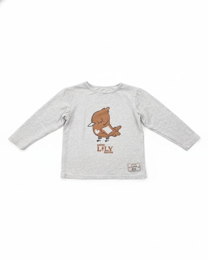 Souris Mini Tee-shirt Fille Gris