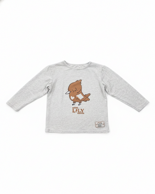 Souris Mini Tee-shirt Fille Gris